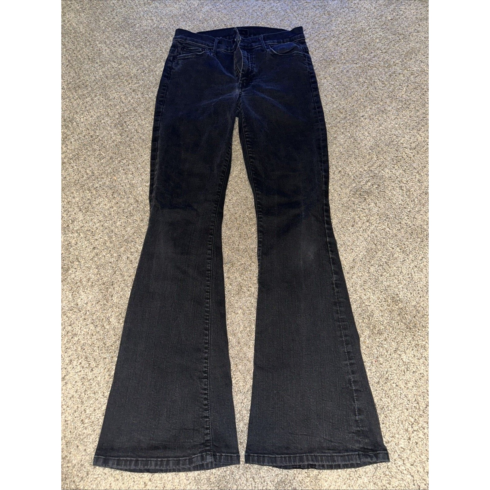 Mother The Weekender Not Guilty Black Flare Jeans Sz 28 Womens. Made Usa. Boho